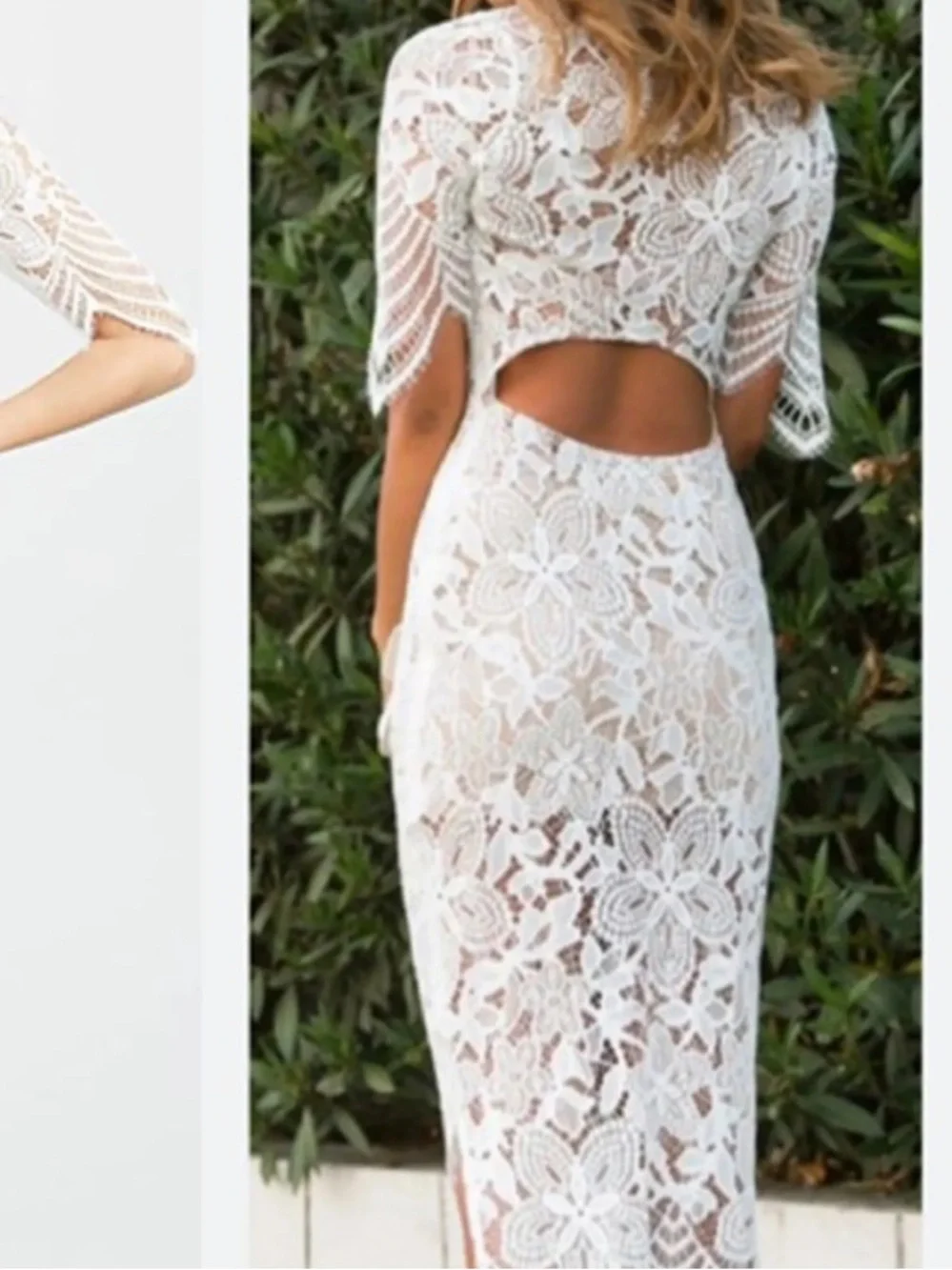 For Love And Lemons White Floral Lace Midi Dress - Picture 4 of 8